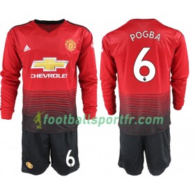 Tenue Manchester United POGBA 6 Enfant Domicile 2018-2019 Maillot de Foot ML